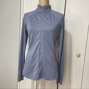 Womens Gap fit full zip Sweater jacket grey Small turtleneck long  sleeve